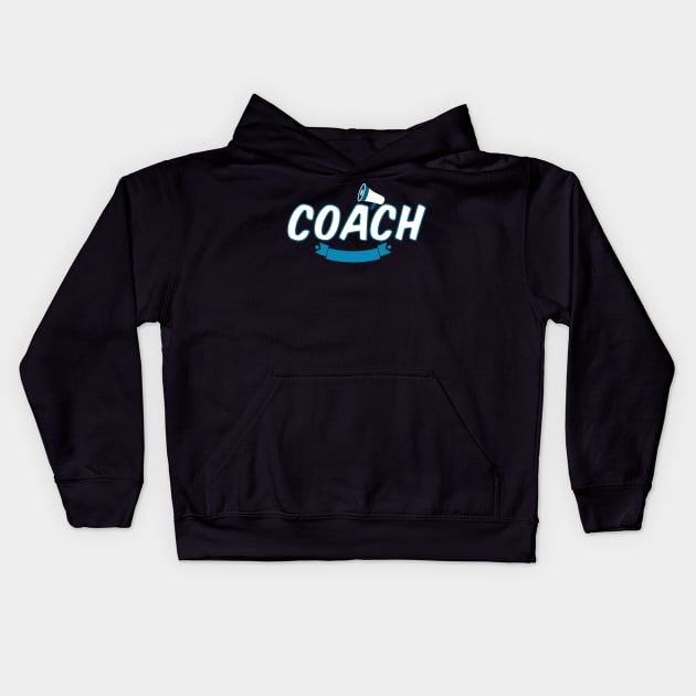 coach lettering | sports football soccer coach Kids Hoodie by DesignatedDesigner